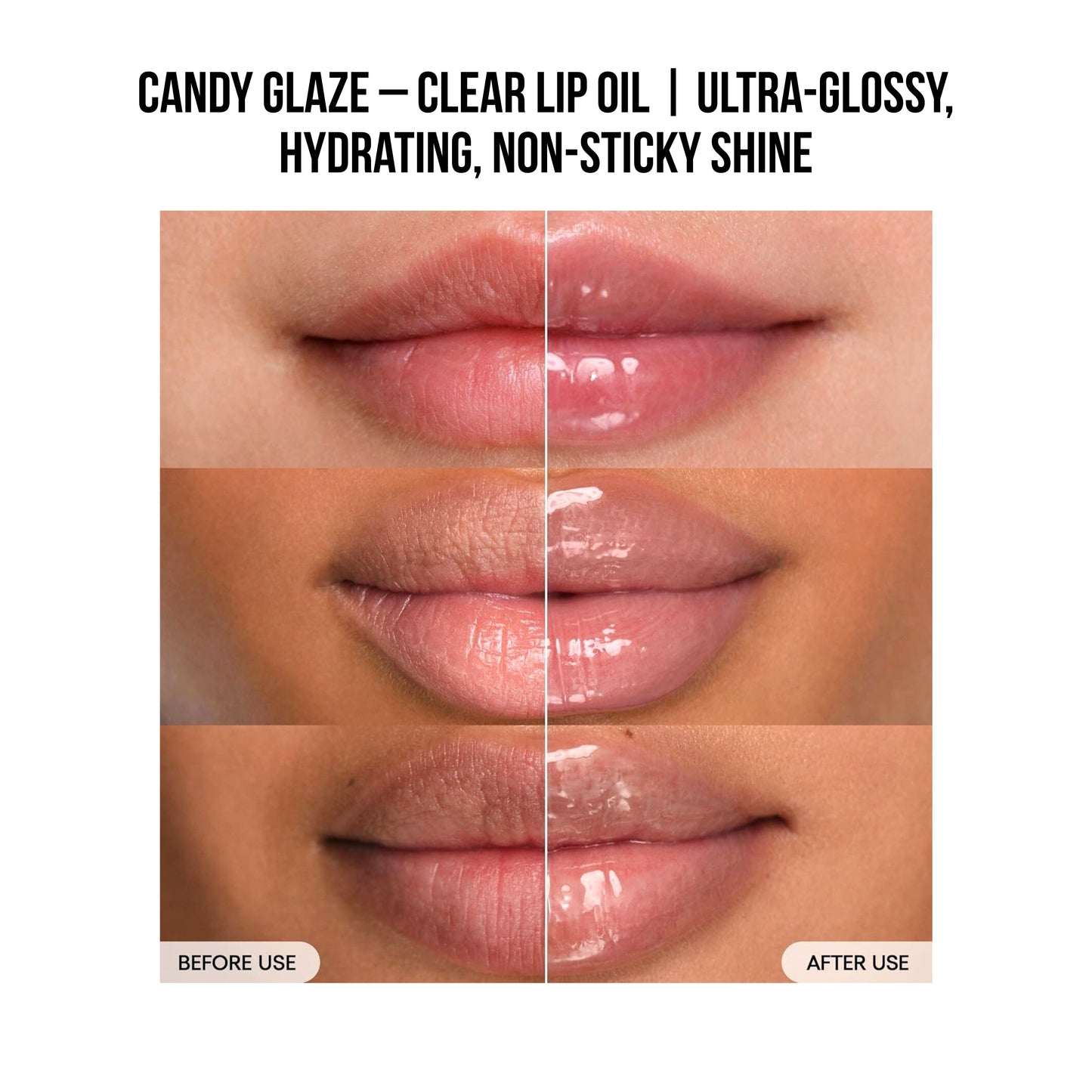 Candy Glaze – Hydrating Lip Oil | Clear Finish, Smooth Texture, Everyday Shine